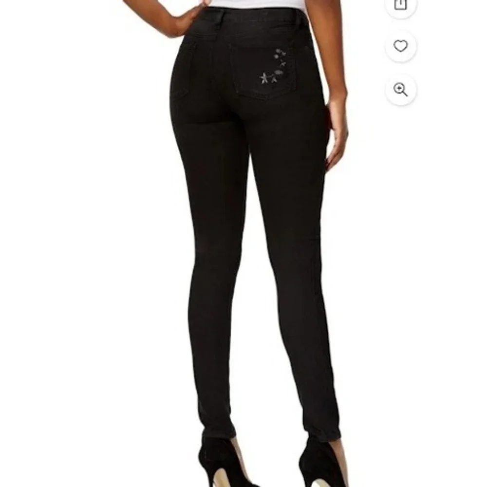Kut‎ From The Kloth Diana Embroidered Mid Rise Skinny Jeans Black Size 0 NEW
